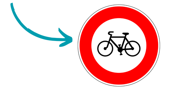 Panneau interdiction vélo