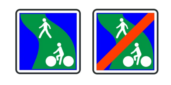 Panneaux de signalisation voie verte